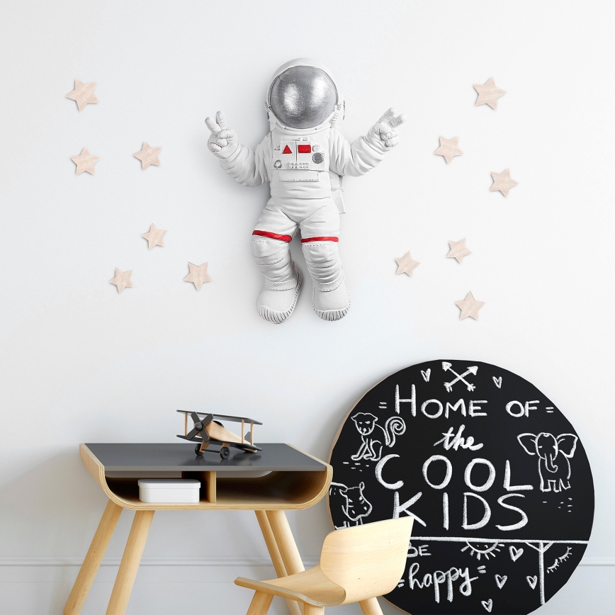 Seinäkoriste 47x35 cm astronaut hopea