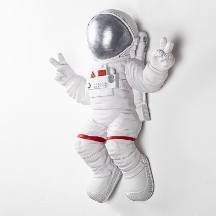 Seinäkoriste 47x35 cm astronaut hopea