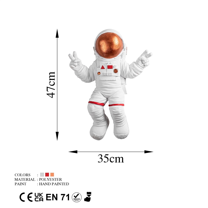 Seinäkoriste 47x35 cm astronaut kupari
