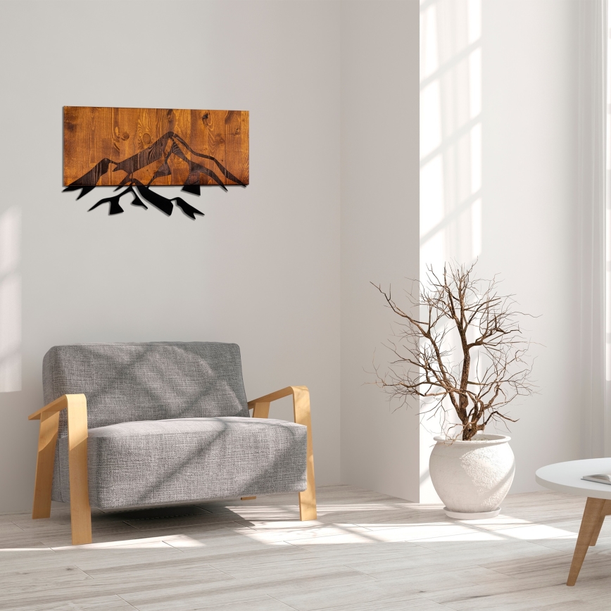 Seinäkoriste 58x36 cm vuoret puu/metalli
