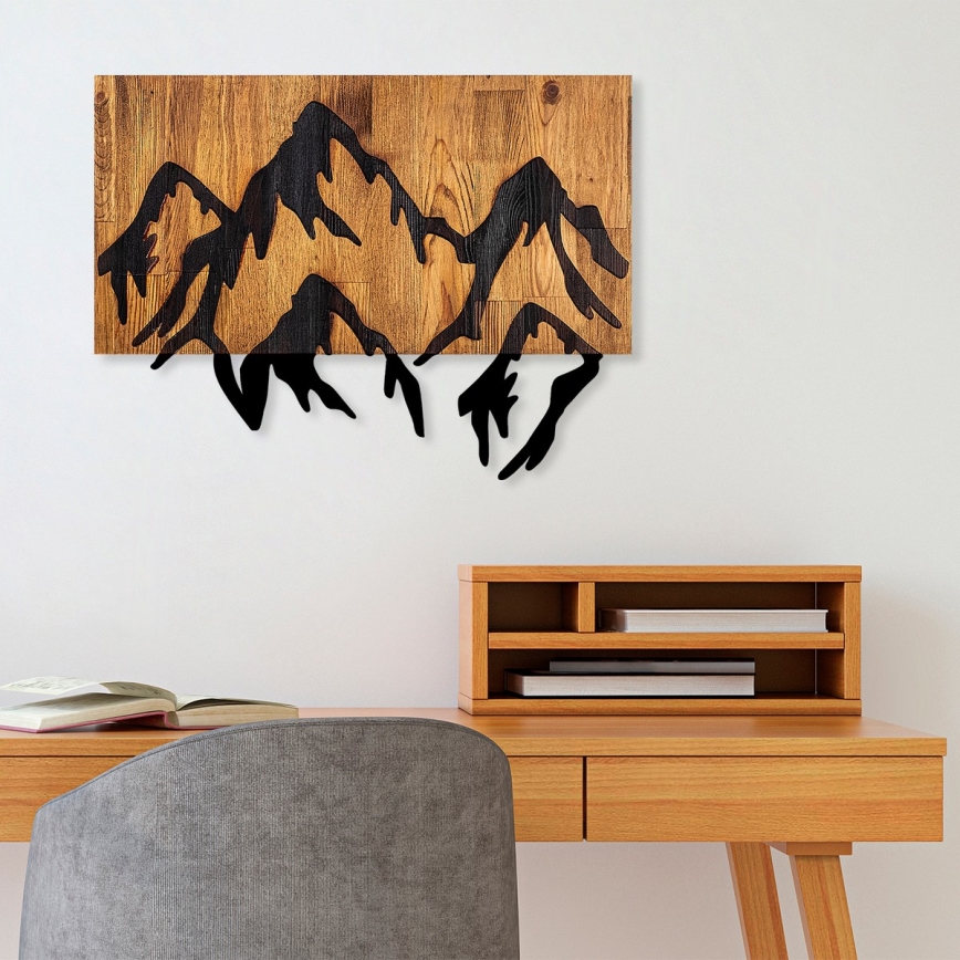 Seinäkoriste 58x44 cm vuoret puu/metalli