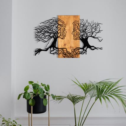 Seinäkoriste 58x92 cm elämänpuu puu/metalli