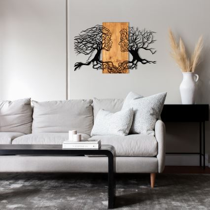 Seinäkoriste 58x92 cm elämänpuu puu/metalli