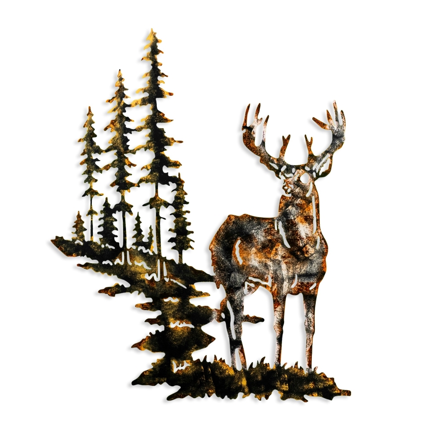 Seinäkoriste 65x79 cm Peura metalli