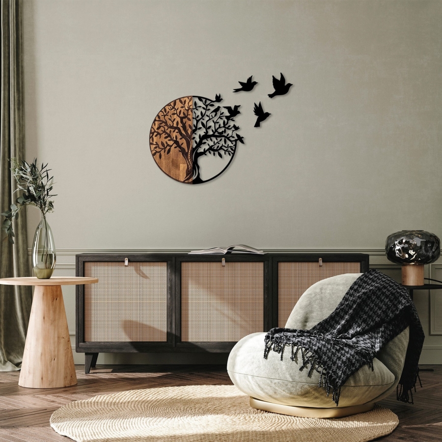 Seinäkoriste 71x92 cm puu puu/metalli