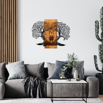 Seinäkoriste 76x58 cm puut puu/metalli