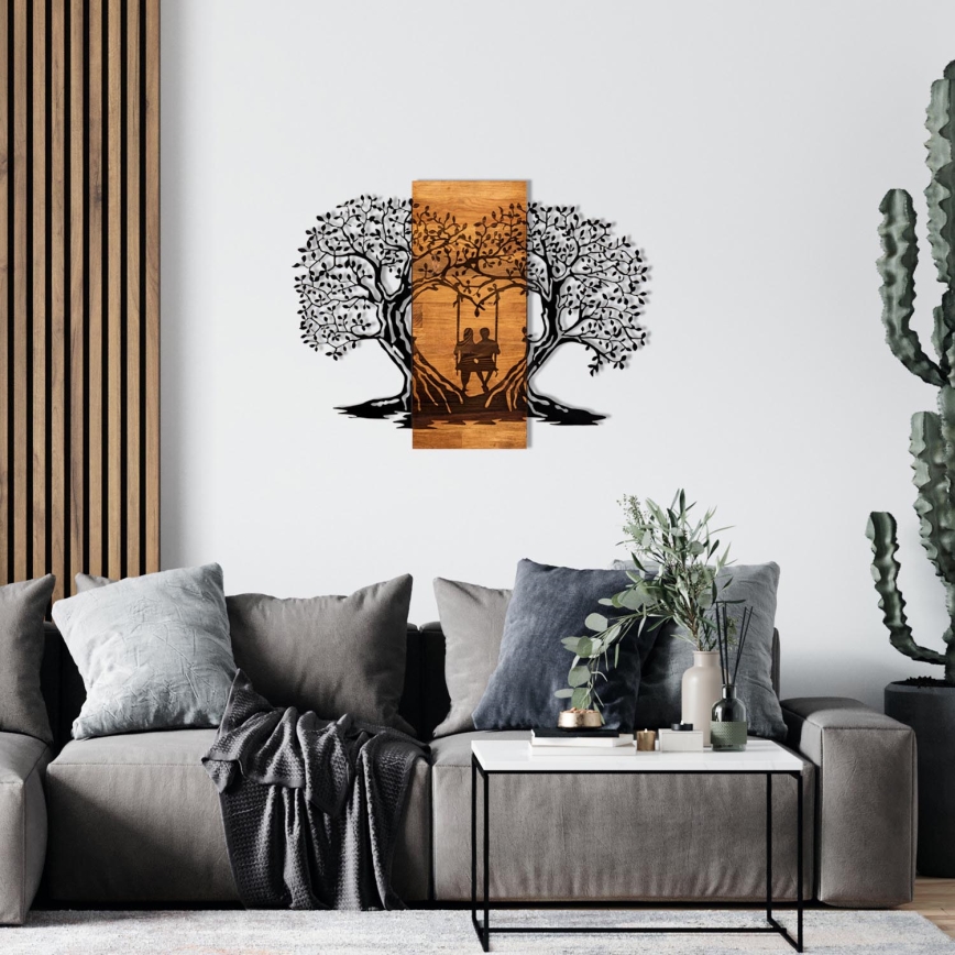 Seinäkoriste 76x58 cm puut puu/metalli