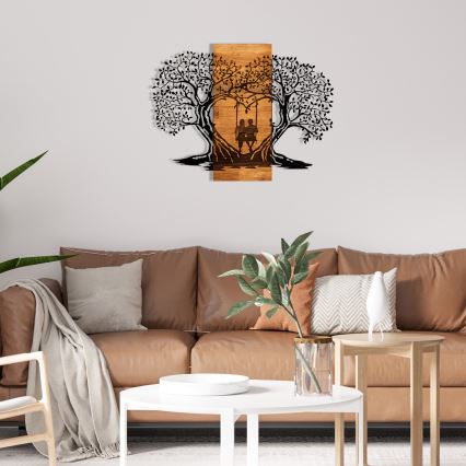 Seinäkoriste 76x58 cm puut puu/metalli