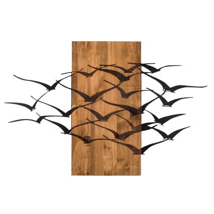 Seinäkoriste 86x58 cm lintuja puu/metalli