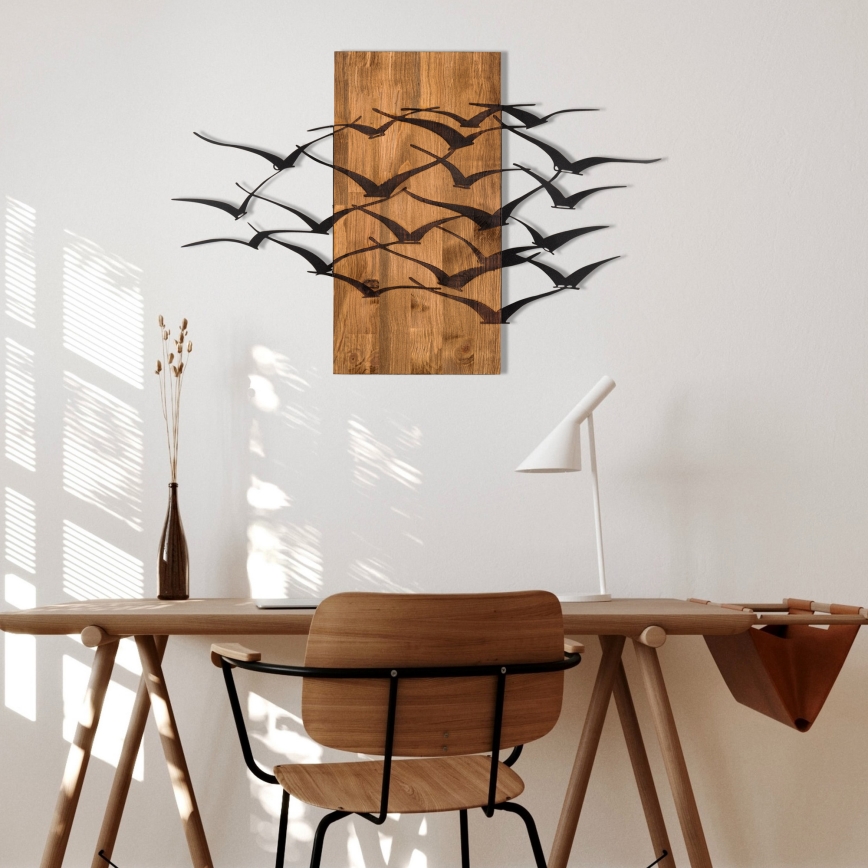 Seinäkoriste 86x58 cm lintuja puu/metalli
