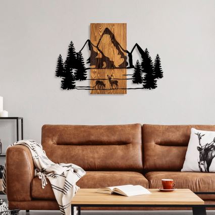 Seinäkoriste 88x57 cm vuoret puu/metalli