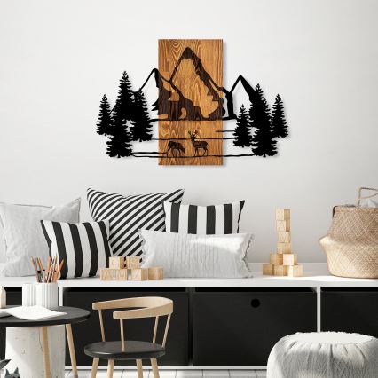 Seinäkoriste 88x57 cm vuoret puu/metalli
