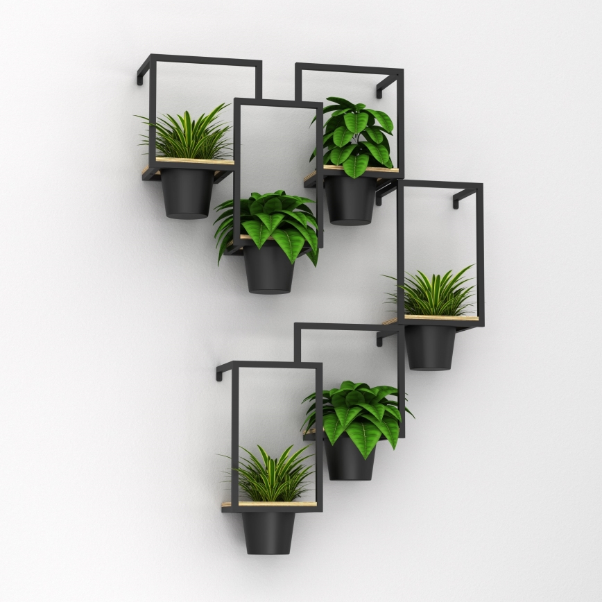 Seinäkukkaruukku 38x18 cm musta