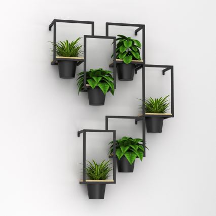 Seinäkukkaruukku 46x53 cm musta