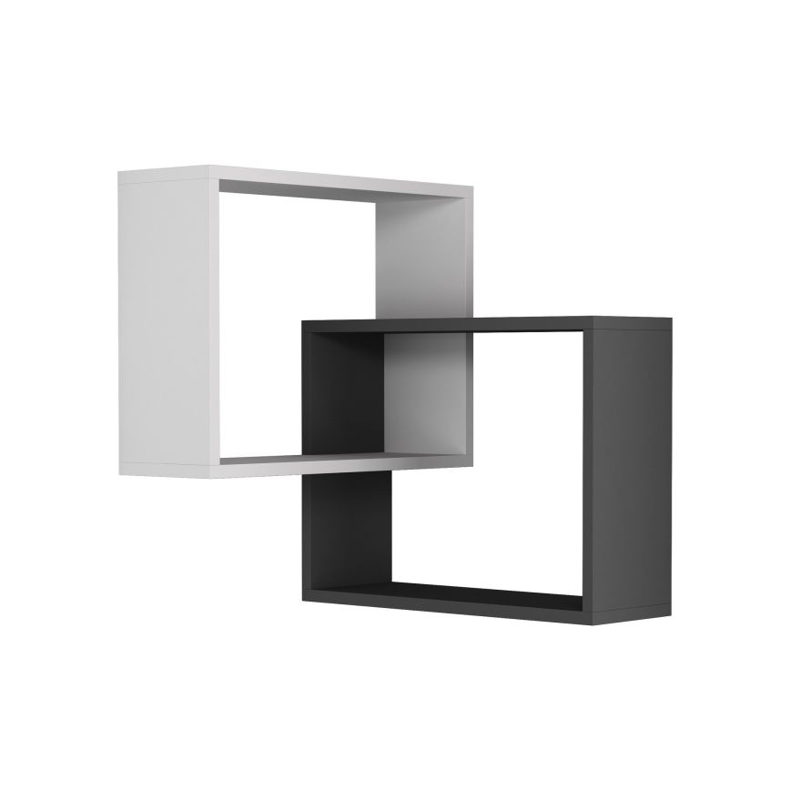 Seinäkulmahylly RING 68x68 cm valkoinen/antrasiitti