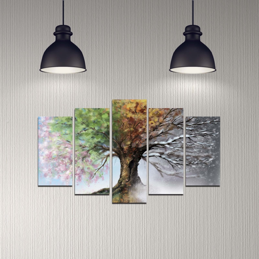 Seinäkuva 5 kpl 110x60 cm puu