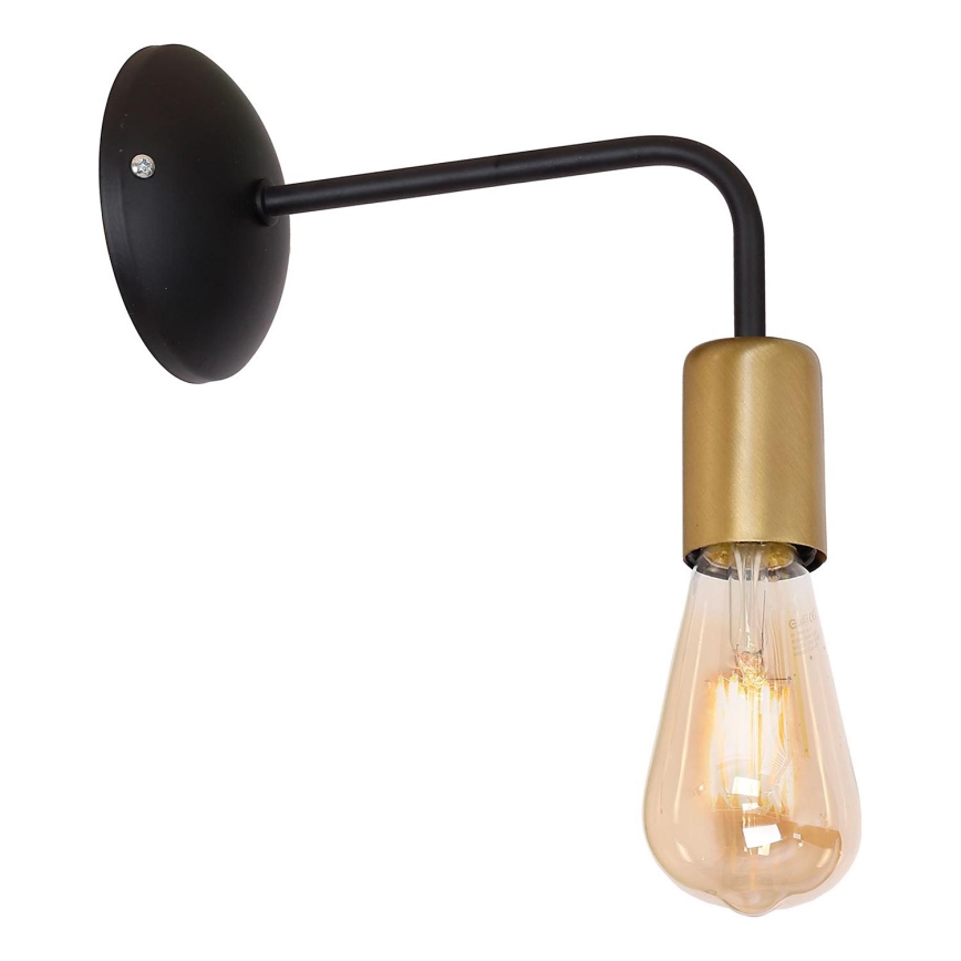 Seinälamppu BRENDA 1xE27/60W/230V musta/kulta