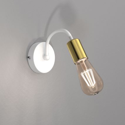 Seinälamppu DOW 1xE27/60W/230V valkoinen/kulta