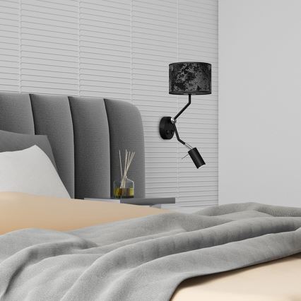 Seinälamppu SATINO 1xE27/40W/230V + 1xGU10/MR11/7W musta/harmaa