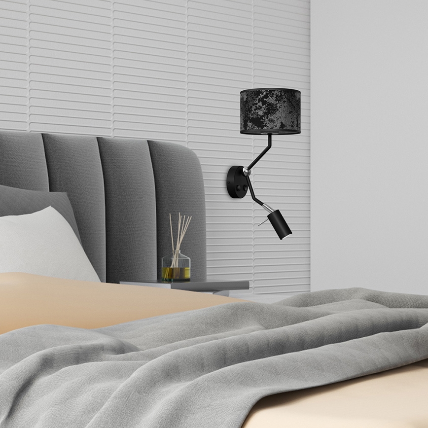 Seinälamppu SATINO 1xE27/40W/230V + 1xGU10/MR11/7W musta/harmaa