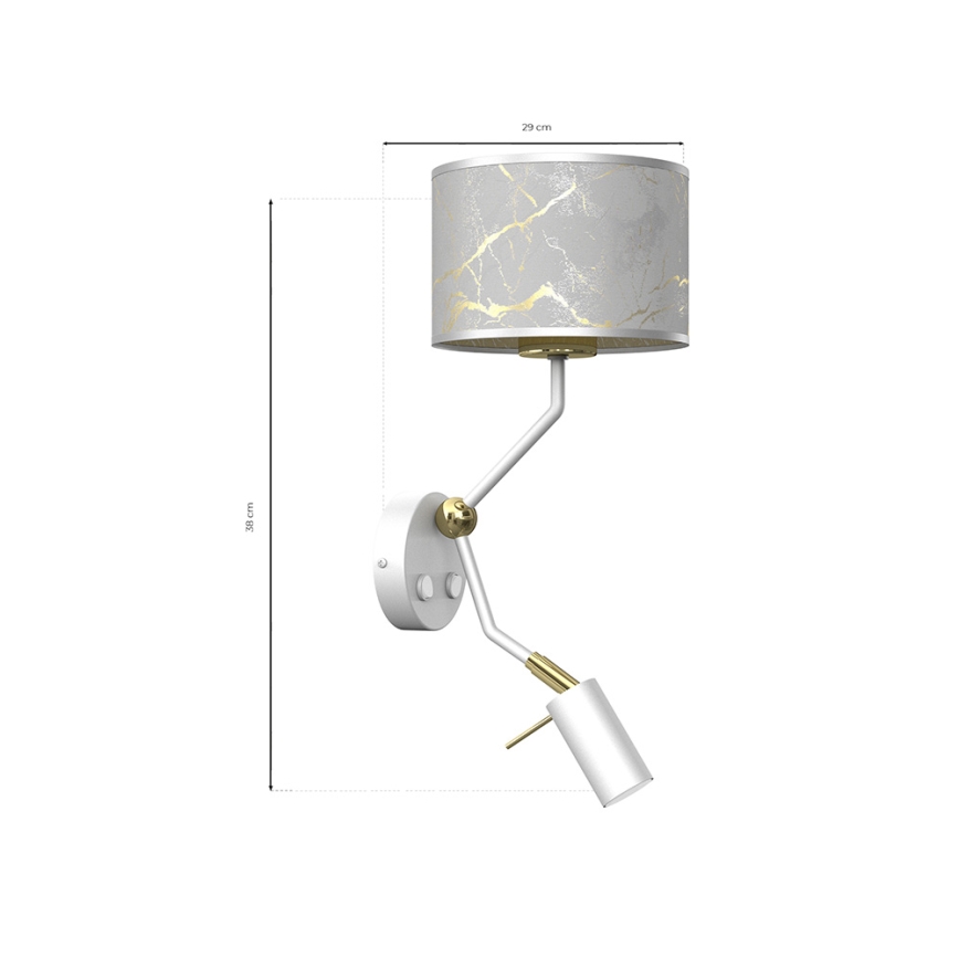 Seinälamppu SENSO 1xE27/40W/230V + 1xGU10/MR11/7W valkoinen