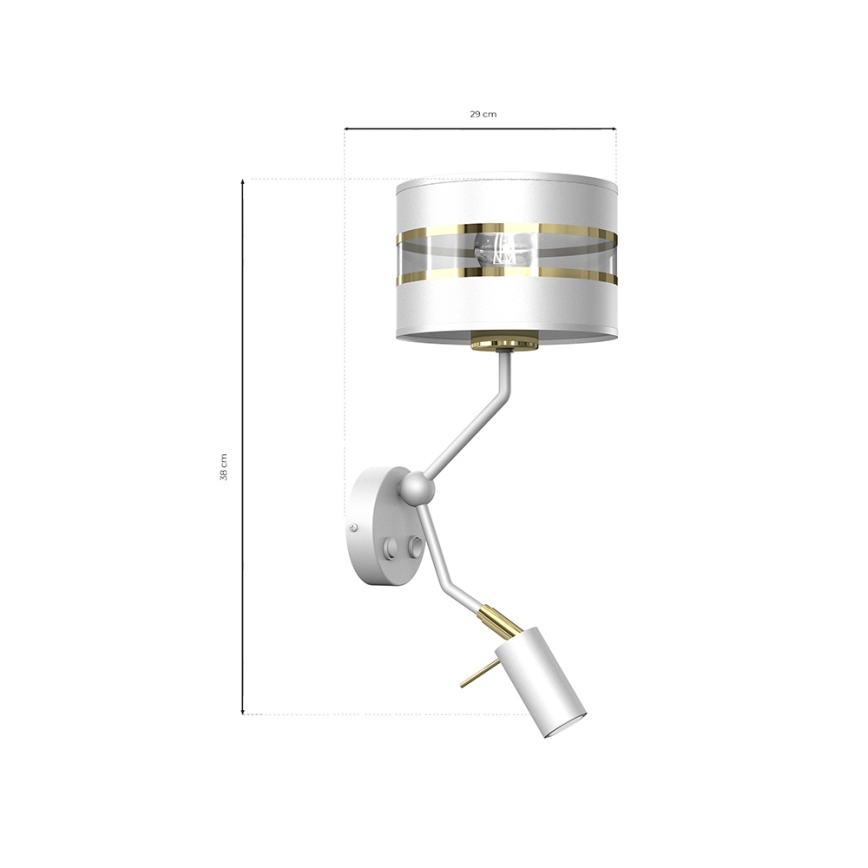 Seinälamppu ULTIMO 1xE27/40W/230V + 1xGU10/MR11/7W valkoinen