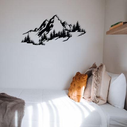 Seinälle tarkoitettu koriste 30x67 cm vuoret metalli