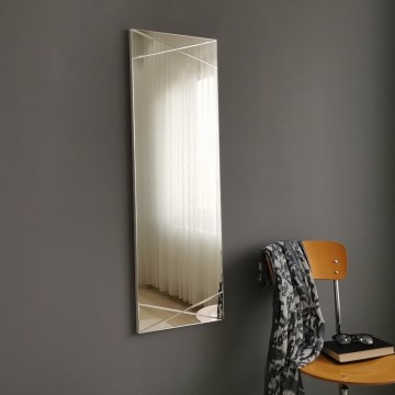 Seinäpeili 105x35 cm hopea