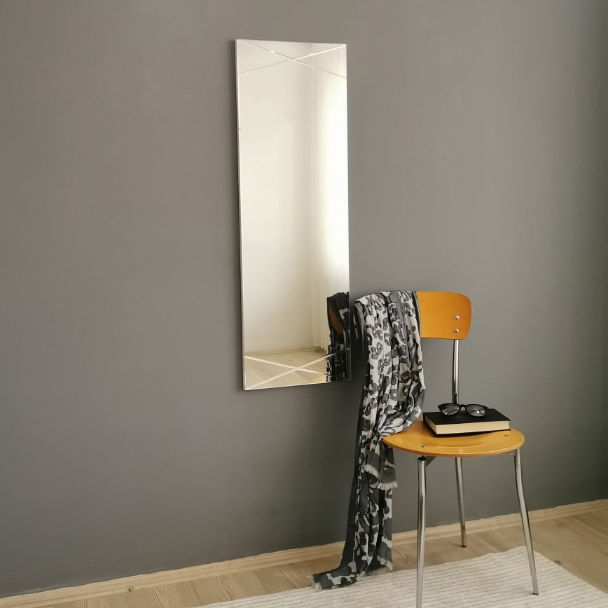 Seinäpeili 105x35 cm hopea