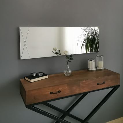 Seinäpeili 105x35 cm hopea