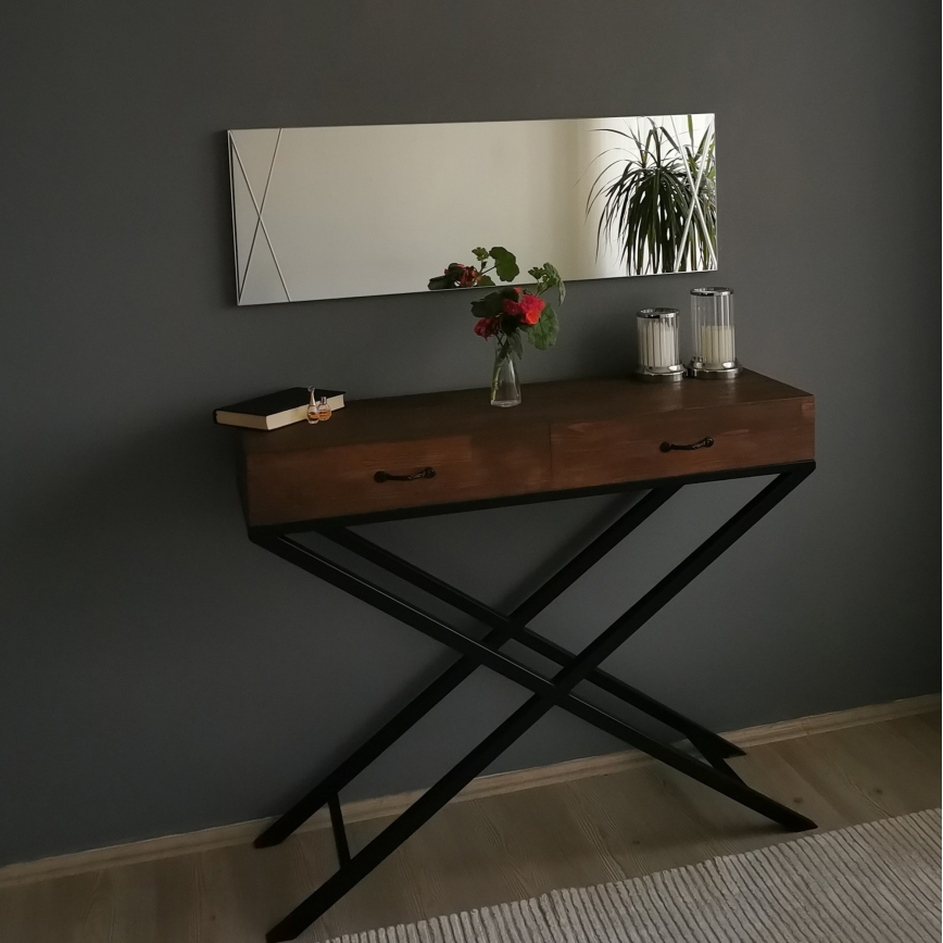 Seinäpeili 105x35 cm hopea