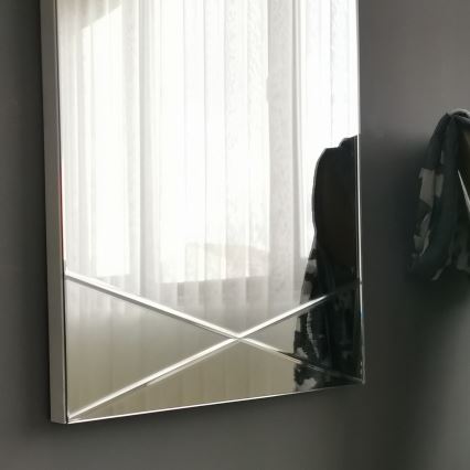 Seinäpeili 105x35 cm hopea