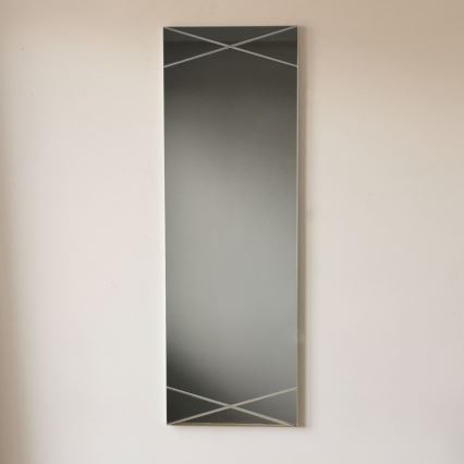 Seinäpeili 105x35 cm hopea