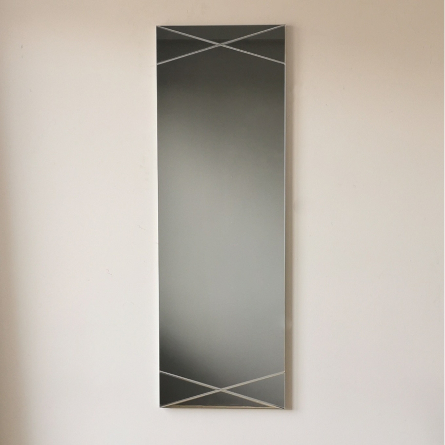Seinäpeili 105x35 cm hopea