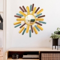 Seinäpeili AURINKO halkaisija 75 cm keltainen