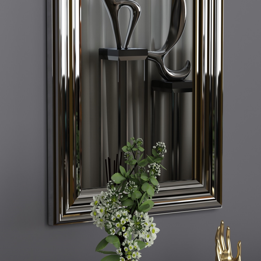 Seinäpeili BOSS 90x30 cm hopea