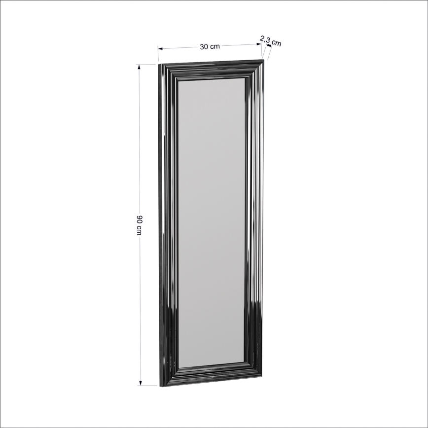 Seinäpeili BOSS 90x30 cm hopea
