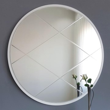 Seinäpeili halkaisija 60 cm valkoinen