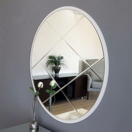 Seinäpeili halkaisija 60 cm valkoinen