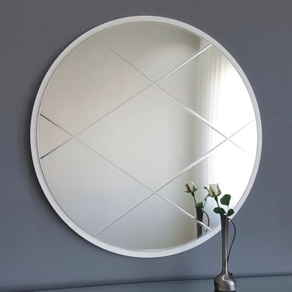 Seinäpeili halkaisija 60 cm valkoinen