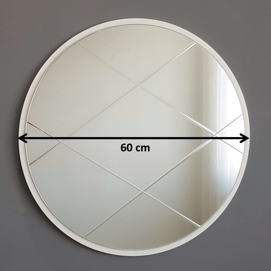 Seinäpeili halkaisija 60 cm valkoinen