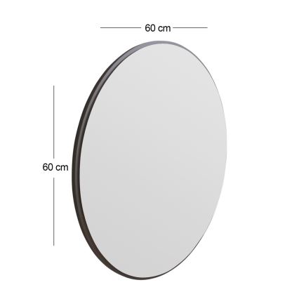 Seinäpeili OZZE halkaisija 60 cm musta