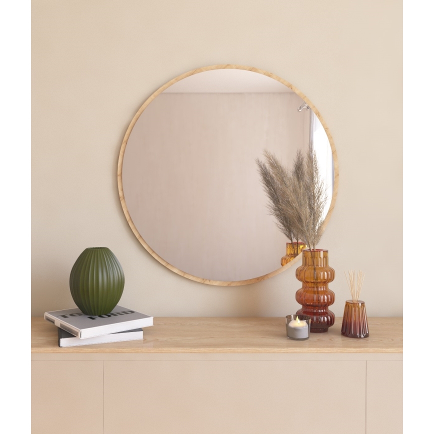 Seinäpeili OZZE halkaisija 60 cm ruskea