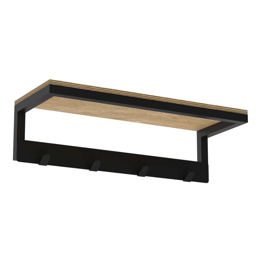 Seinäpyyhepidike hyllyllä 10x40 cm musta