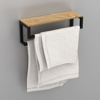 Seinäpyyhepidike hyllyllä 14x40 cm musta