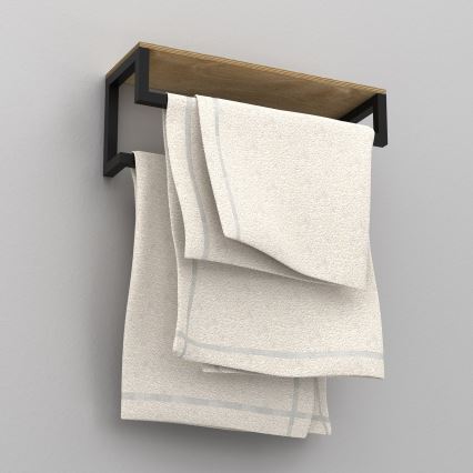 Seinäpyyhepidike hyllyllä 14x40 cm musta