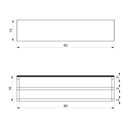 Seinäpyyhepidike hyllyllä 14x60 cm valkoinen