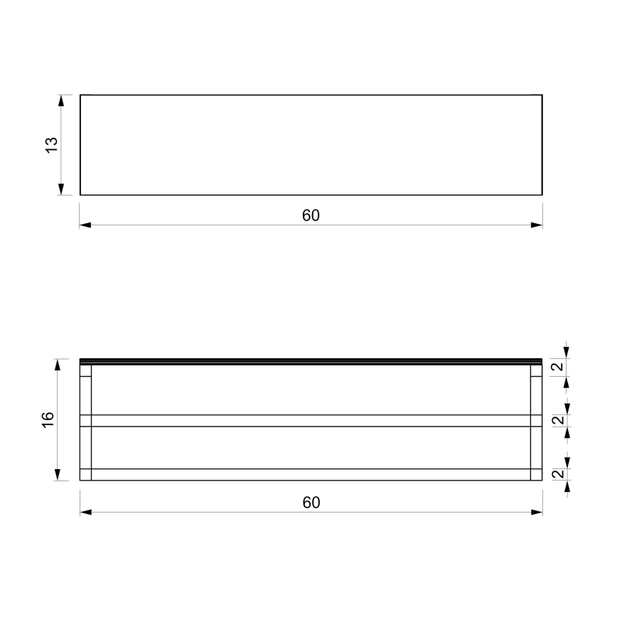 Seinäpyyhepidike hyllyllä 14x60 cm valkoinen