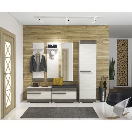 Seinäripustin SARPA 136x40 cm valkoinen/ruskea