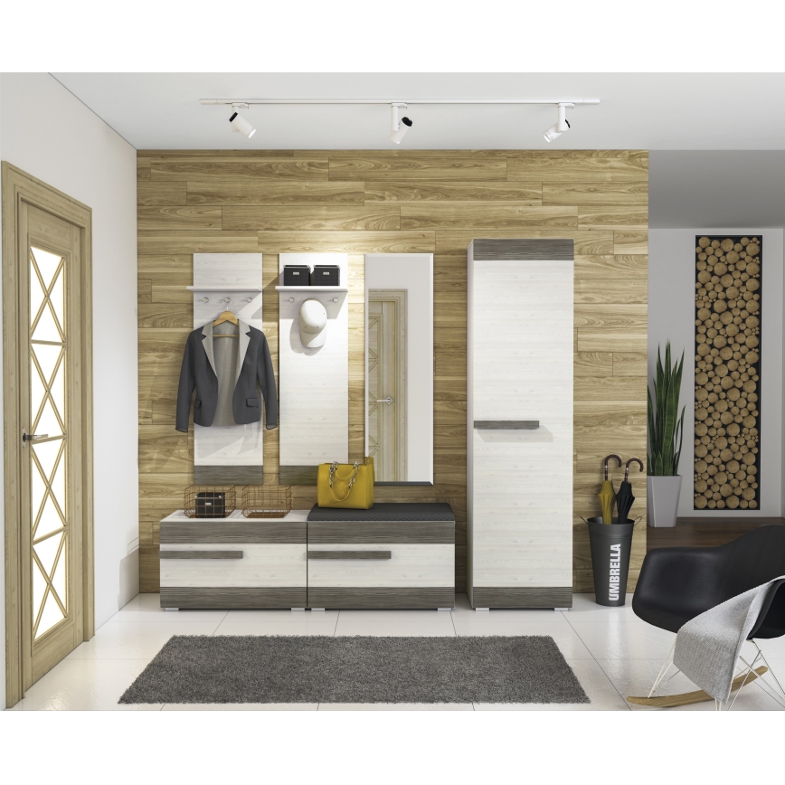 Seinäripustin SARPA 136x40 cm valkoinen/ruskea